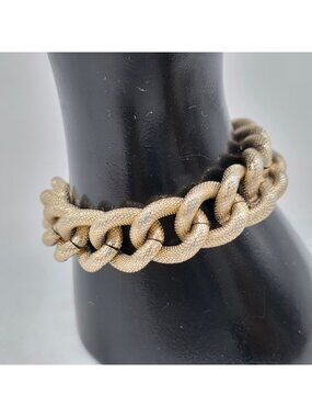 Avon Bracelet Chunky Gold-Tone Textured Chain Link Hook Closure Vintage
